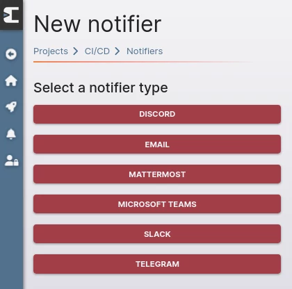 Selecting the notifier type
