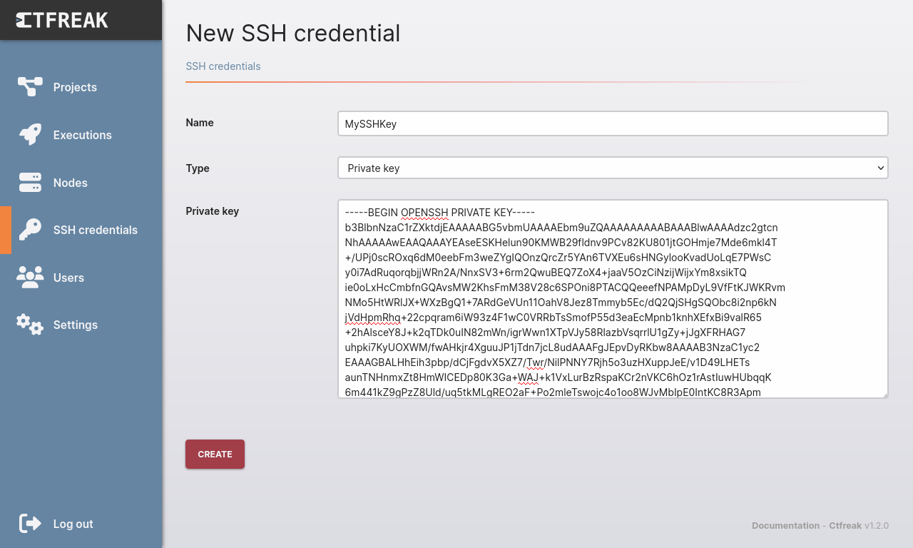 SSH credential